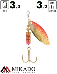 Блесна вращающаяся Mikado STREAM №1, 3.3 г., серебро 51 HOLO, длина лепестка 32 мм.