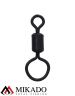 Роликовый вертлюг с большим ушком Mikado № 8 тест до 28 кг. чёрный никель упак. = 10 шт.