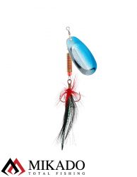 Блесна вращающаяся с кисточкой Mikado BLASTER № 5, 12 г., серебро/00H