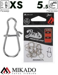 Застежка Mikado JAWS №XS, 5.5кг., никель (10шт.)