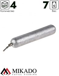 Грузила для дроп-шота Mikado Long, 7 гр. ( 4 шт.)