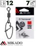 Застежка с вертлюжком Mikado New hooked snap № 12, тест 7 кг. (10 шт.)