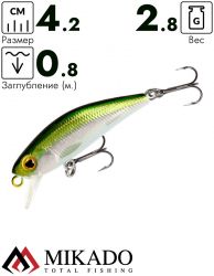 Воблер Mikado TWIST OLIVE BLEAK 4.2 см. тонущий