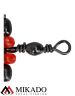 Вертлюжок тройной бочонок Mikado BN с красными бусинами № 10*12 тест 16 кг. (5 шт.)