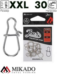 Застежка Mikado JAWS №XXL, 30кг., никель (10шт.)