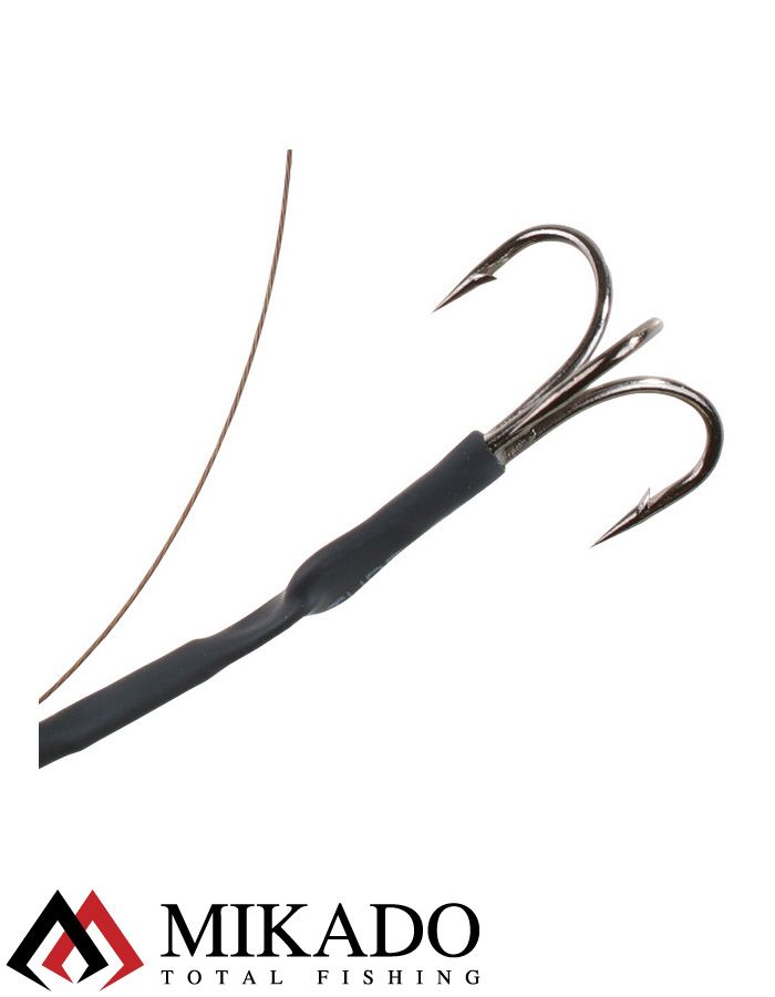 Система стальных поводков Mikado X-Plode с 2 тройниками 40 см., 10 кг. (2 шт.), ZG11-023