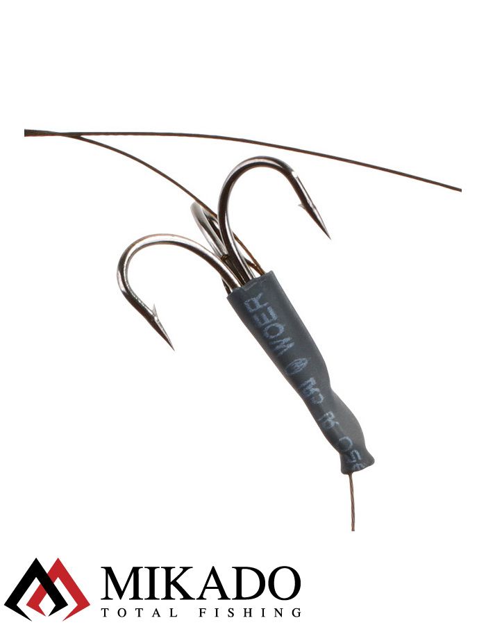 Система стальных поводков Mikado X-Plode с 2 тройниками 40 см., 10 кг. (2 шт.), ZG11-023