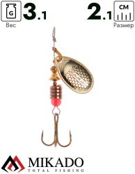 Блесна вращающаяся Mikado FOCUS №1, 3.1 г., золото 25, длина лепестка 21 мм.