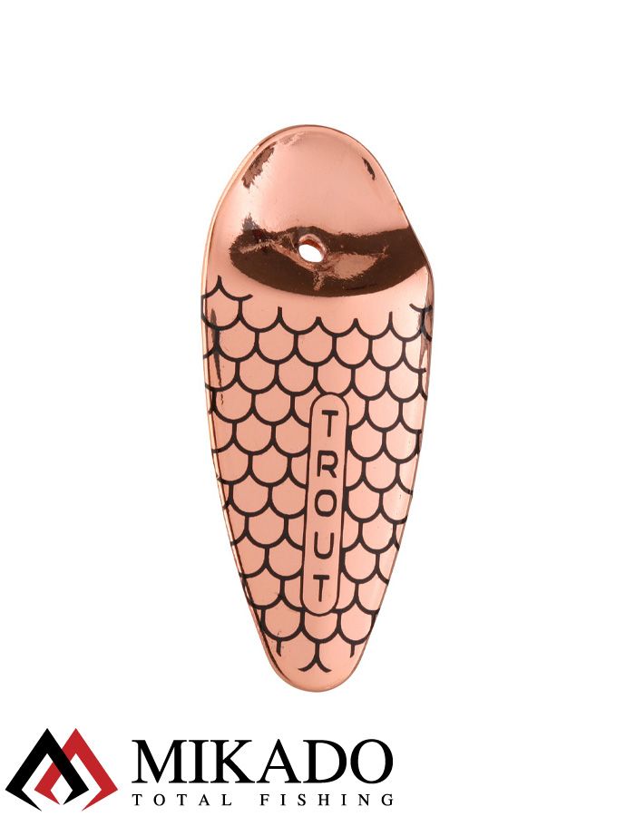 Блесна вращающаяся Mikado TROUT №1, 9 г., медь 00, длина лепестка 38 мм.