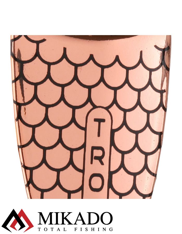 Блесна вращающаяся Mikado TROUT №1, 9 г., медь 00, длина лепестка 38 мм.
