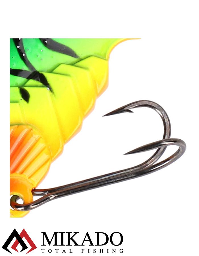 Блесна цикада Mikado CICADA M-VIB № 3, 26 г., 7,5 см., FIRE TIGER, тройник+двойник