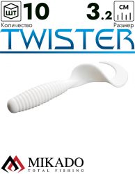 Твистер Mikado TWISTER 32 мм., 0.4 г., 02T (10 шт.)