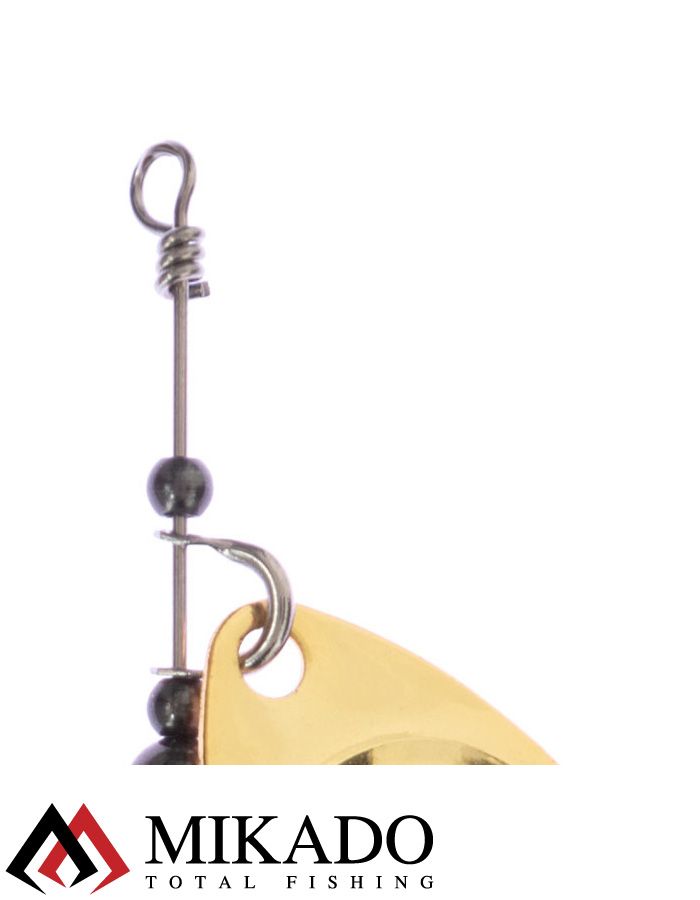 Блесна вращающаяся Mikado HYPNOTIC №0, 2.7 г., GOLDEN RED, с красной кисточкой, тройник BKK