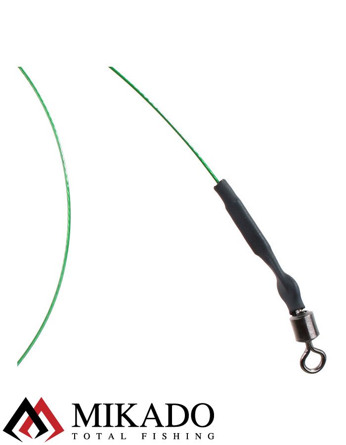 Система стальных поводков Mikado X-Plode с тройником и крючком 40 см., 10 кг.( 2 шт.)