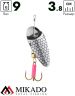 Блесна вращающаяся Mikado TROUT №1, 9 г., серебро 00, длина лепестка 38 мм.