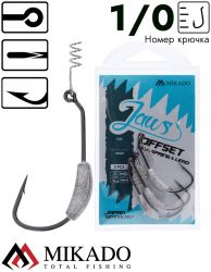 Офсетный крючок Mikado JAWS OFFSET №1/0 (3 шт.)
