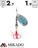 Блесна вращающаяся Mikado HYPNOTIC №0, 2.7 г., SILVER BLUE, с красной кисточкой, тройник BKK