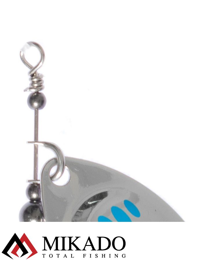 Блесна вращающаяся Mikado HYPNOTIC №0, 2.7 г., SILVER BLUE, с красной кисточкой, тройник BKK