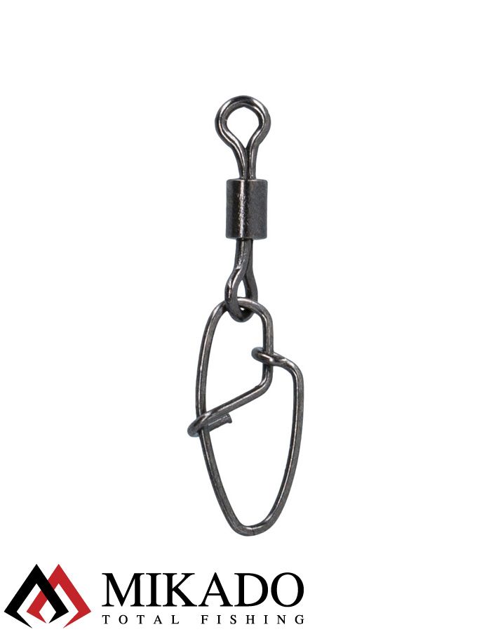Застежка с вертлюжком Mikado New hooked snap № 6, тест 16 кг. (10 шт.)