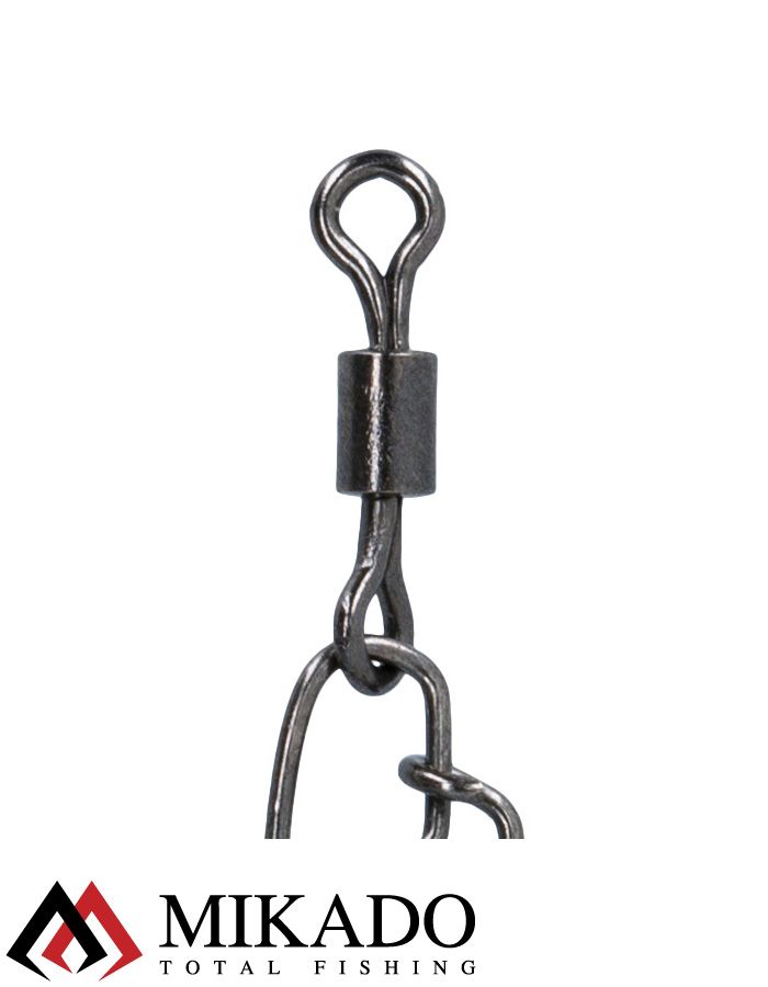 Застежка с вертлюжком Mikado New hooked snap № 6, тест 16 кг. (10 шт.)