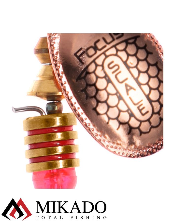 Блесна вращающаяся Mikado FOCUS №1, 3.1 г., медь 25, длина лепестка 21 мм.