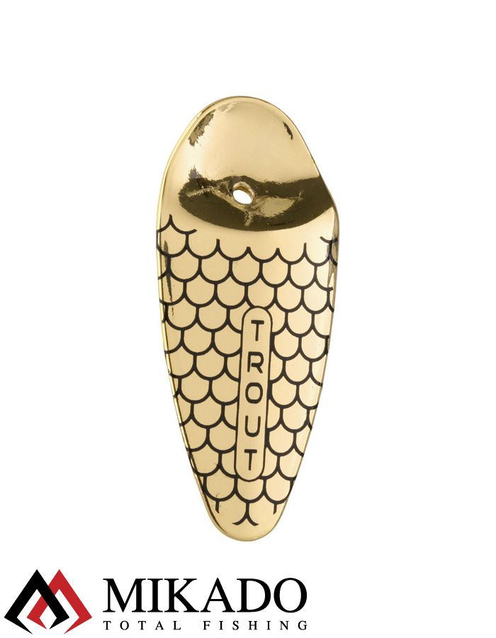 Блесна вращающаяся Mikado TROUT №2, 12.3 г., золото 00, длина лепестка 43 мм.