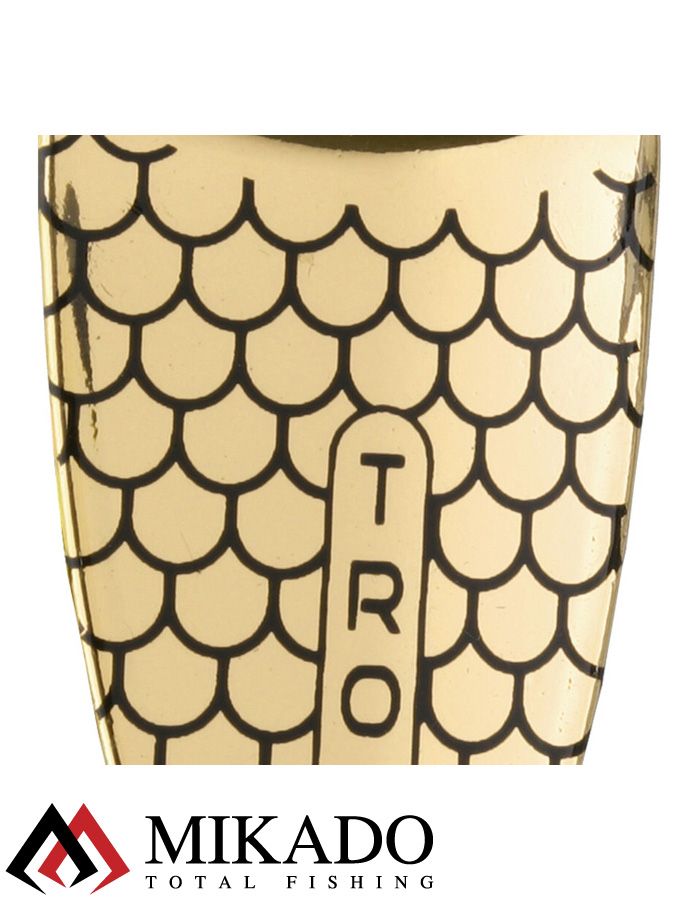 Блесна вращающаяся Mikado TROUT №2, 12.3 г., золото 00, длина лепестка 43 мм.