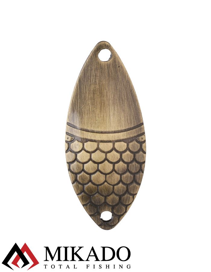 Блесна колеблющаяся Mikado ALGA №3, 27 г., 6.1см., состаренная латунь