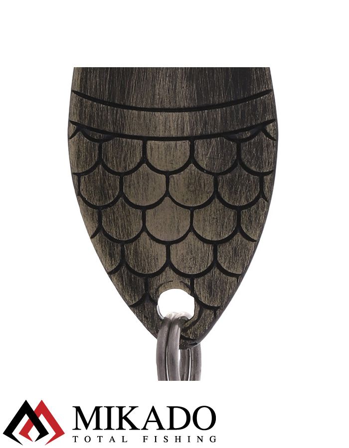 Блесна колеблющаяся Mikado ALGA №3, 27 г., 6.1см., состаренная латунь