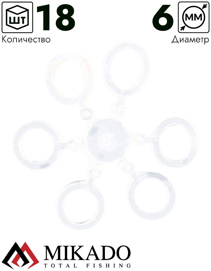 Бандаж для насадок Mikado - Method Feeder силикон 6 мм., прозрачные (18 шт.)