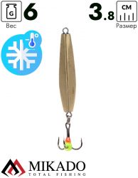 Блесна зимняя Mikado PMB-I04-3.8-01.  3.8 см./ 6 гр.-золото