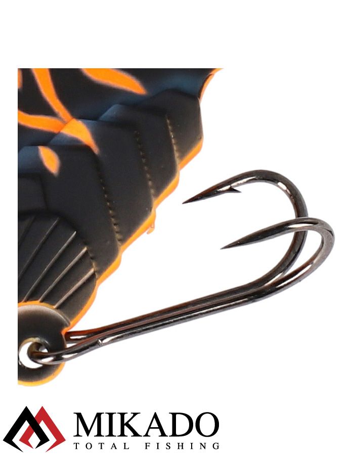 Блесна цикада Mikado CICADA M-VIB №1, 5 г., 4,5 см., MAT BLACK TIGER, тройник+двойник