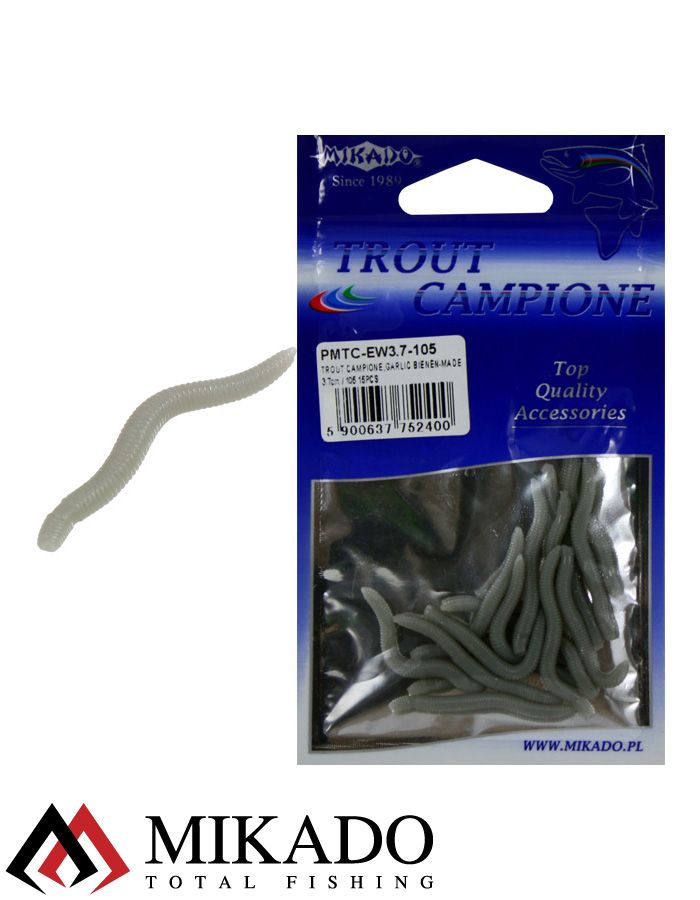 Земляной червь силиконовый Mikado TROUT CAMPIONE EARTH WORM 3.7 см., 0.27 г., 105 (15 шт.)