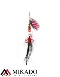 Блесна вращающаяся с кисточкой Mikado BLASTER № 5, 12 г., серебро/22H