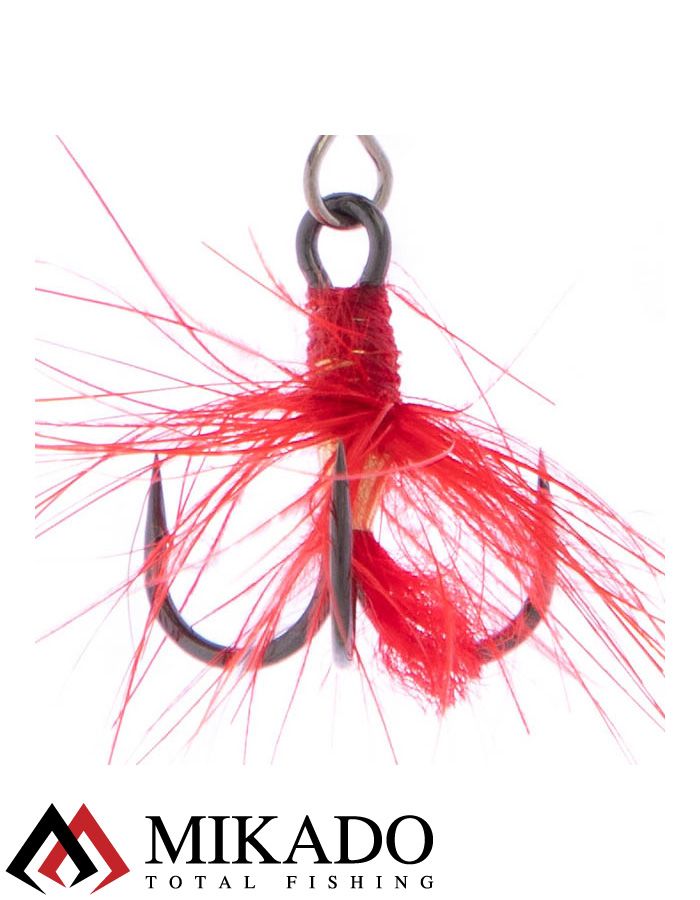 Блесна вращающаяся Mikado HYPNOTIC №1, 3.5 г., COOPER BLACK, с красной кисточкой, тройник BKK