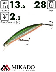 Воблер Mikado SHALLOW MINNOW 13.5 см. / 14 - тонущий