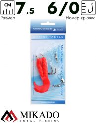 Морская оснастка Mikado PILK D-TWIST RIG 7.5см,, крючок № 6/0 (2шт.) RED