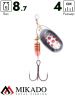 Блесна вращающаяся Mikado BLASTER №4, 8.7 г., серебро 10, длина лепестка 40 мм.