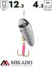 Блесна вращающаяся Mikado TROUT №2, 12.3 г., серебро 00, длина лепестка 43 мм.