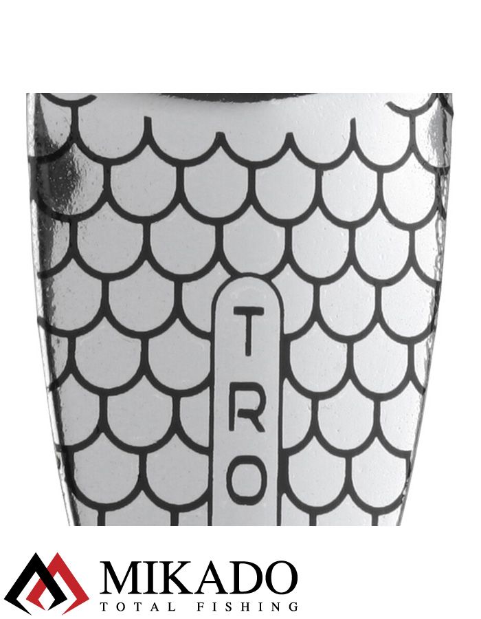 Блесна вращающаяся Mikado TROUT №2, 12.3 г., серебро 00, длина лепестка 43 мм.