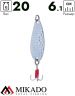 Блесна колеблющаяся Mikado HAMMER №4, 20 г., 6.1 см., серебро