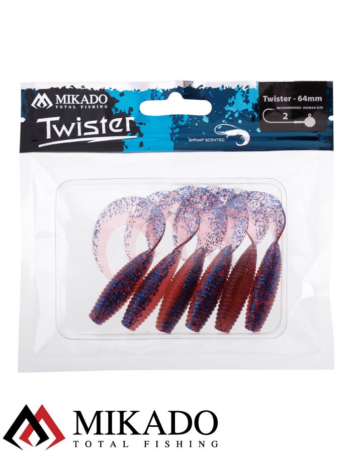 Твистер Mikado TWISTER 64 мм., 2.7 г., VIOLET (6 шт.)