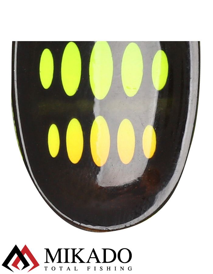 Блесна вращающаяся Mikado HYPNOTIC №1, 3.5 г., FIRETIGER, с красной кисточкой, тройник BKK