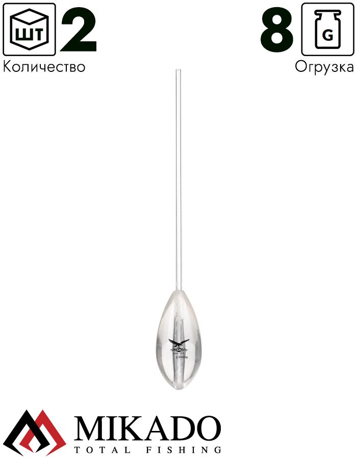 Сбирулино тонущее Mikado прозрачное 8 г.   ( 2 шт.)