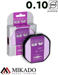 Леска мононить Mikado ULTRAVIOLET 0,10 (25 м) - 1.60 кг.