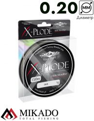 Плетеный шнур Mikado X-PLODE 0,20 black (150 м) - 20.40 кг.