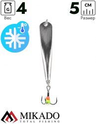 Блесна зимняя Mikado PMB-I06-5.0-01.  5 см./ 4 гр.-серебро.