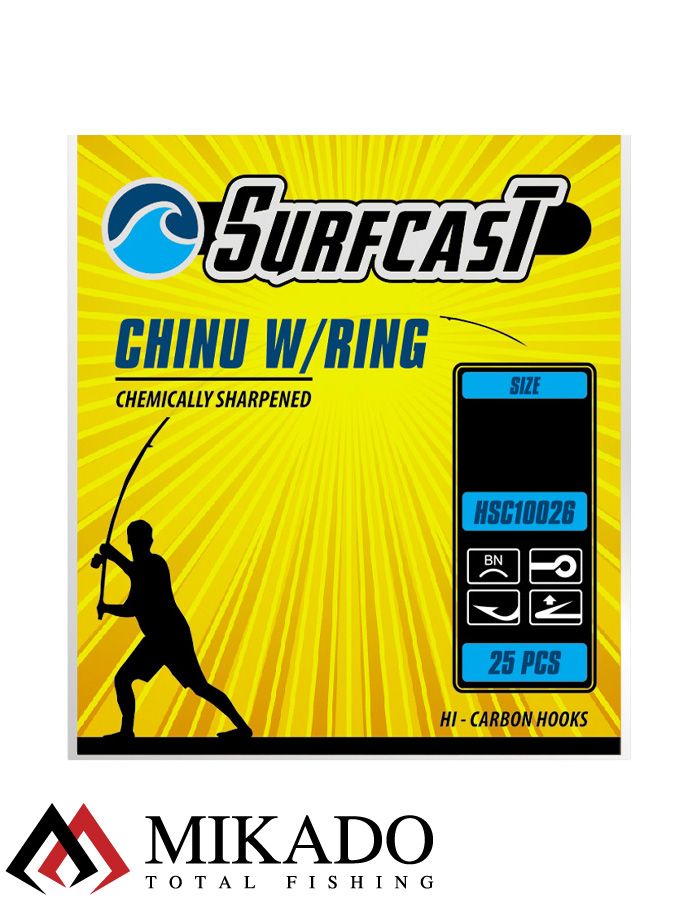 Крючки Mikado SURFCAST- CHINU W/RING № 10 BN (25 шт.)