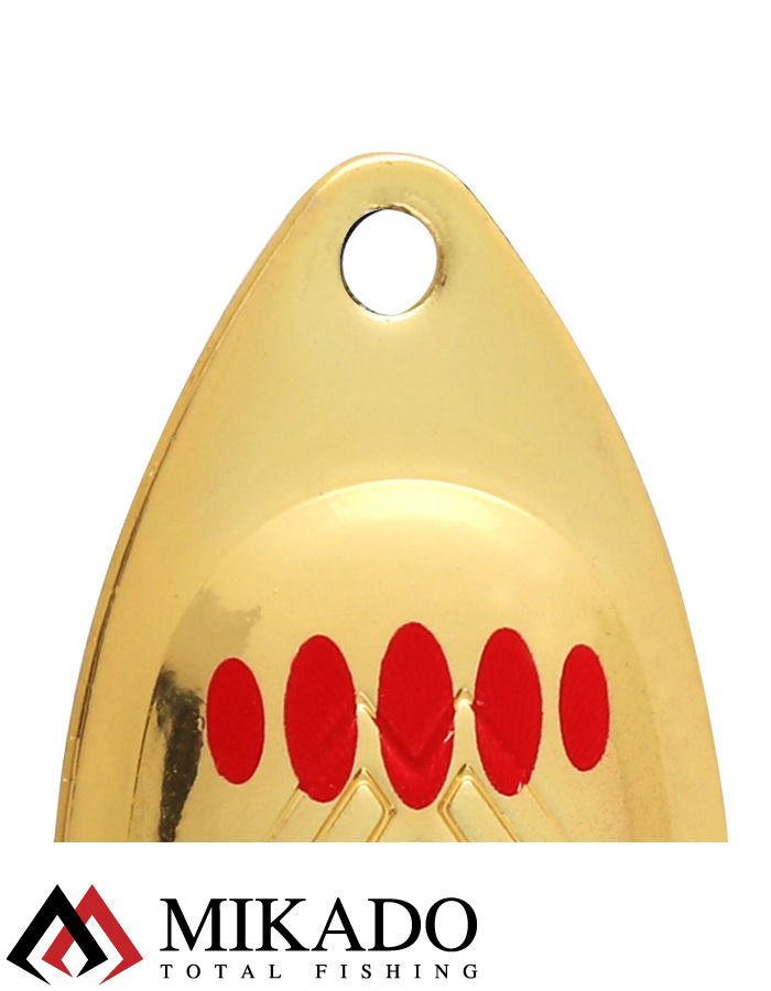 Блесна вращающаяся Mikado HYPNOTIC №1, 3.5 г., GOLDEN RED, с красной кисточкой, тройник BKK