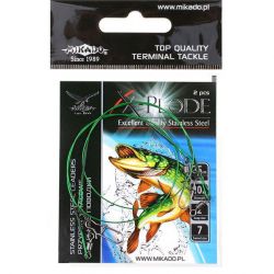 Поводок стальной Mikado X-Plode с вертлюжком и застёжкой 15/20/25 см., 5 кг., ZG11-008-60